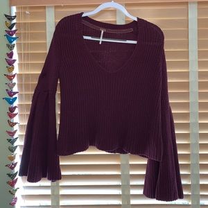 NWOT Free People Damsel Bell Sleeve knit Sweater s